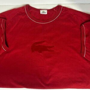 Vintage Red Lacoste Crocodile Men’s T-Shirt- Size 8